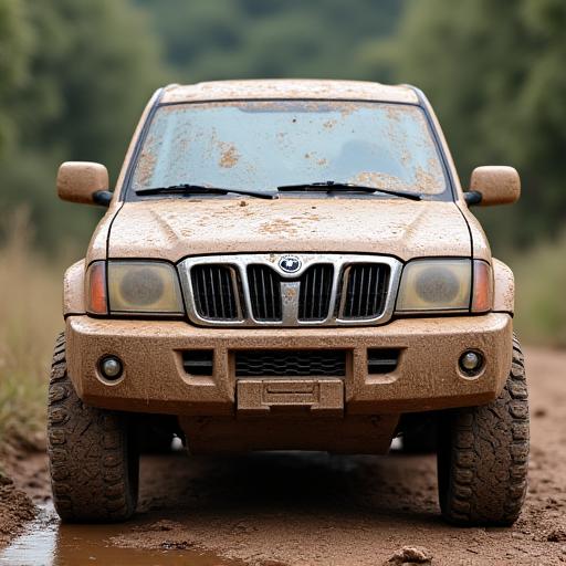 세차 전 흙먼지가 묻은 SUV